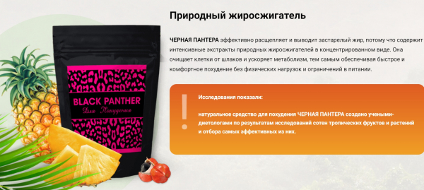Чёрная пантера — капсулы для похудения Чёрная пантера — капсулы для похудения
