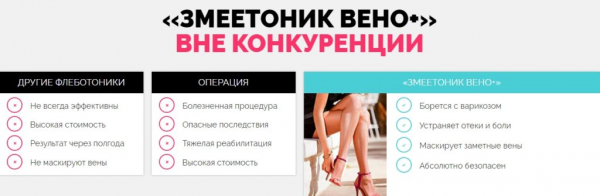 
Змеетоник Вено Плюс гель от варикоза 